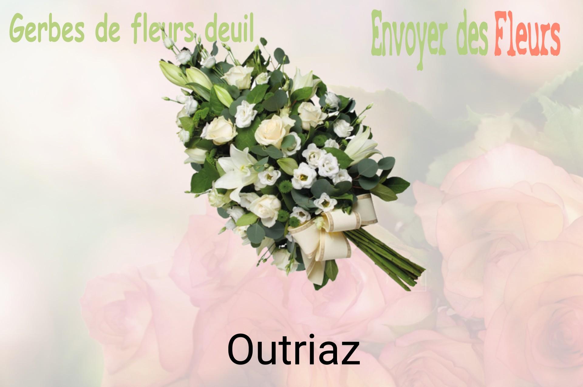Gerbe de fleurs de deuil livrée à Outriaz